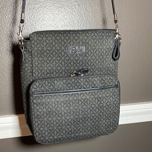 Relic Black/Gray Geometric Design Crossbody Bag